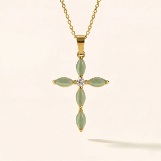 Green Cross Necklace