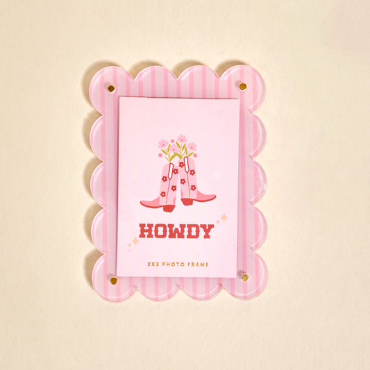 Mini Acrylic Picture Frame Magnet-Cowgirl Boots