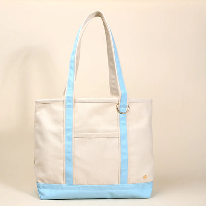 Signature Canvas Tote- Lt Blue