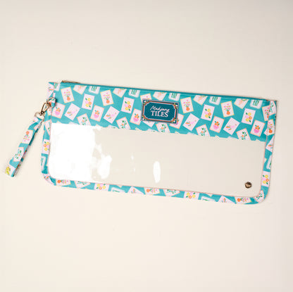 Mahjong Tile Keeper Pouch - It's Mahj Time - Teal