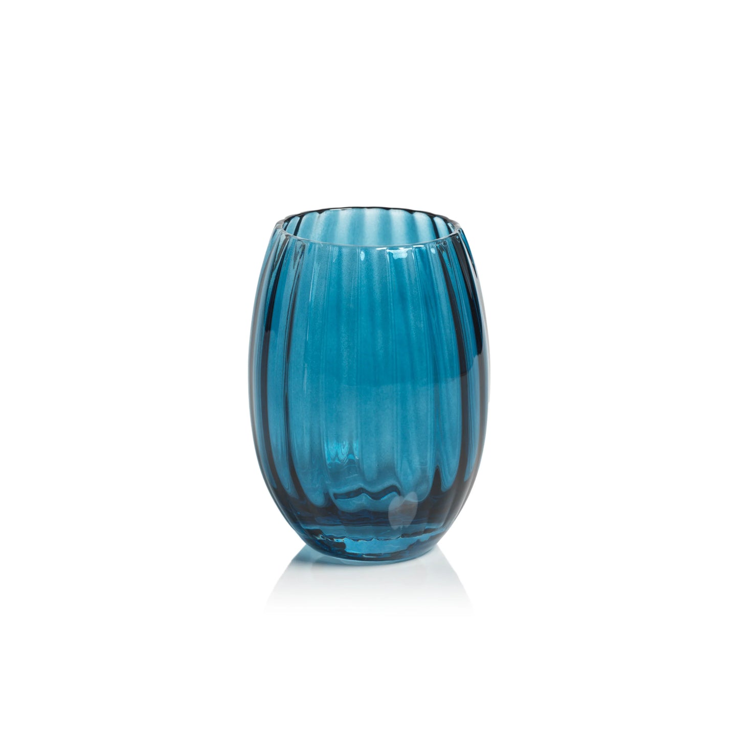 Madeleine Optic Glassware - Blue Azure