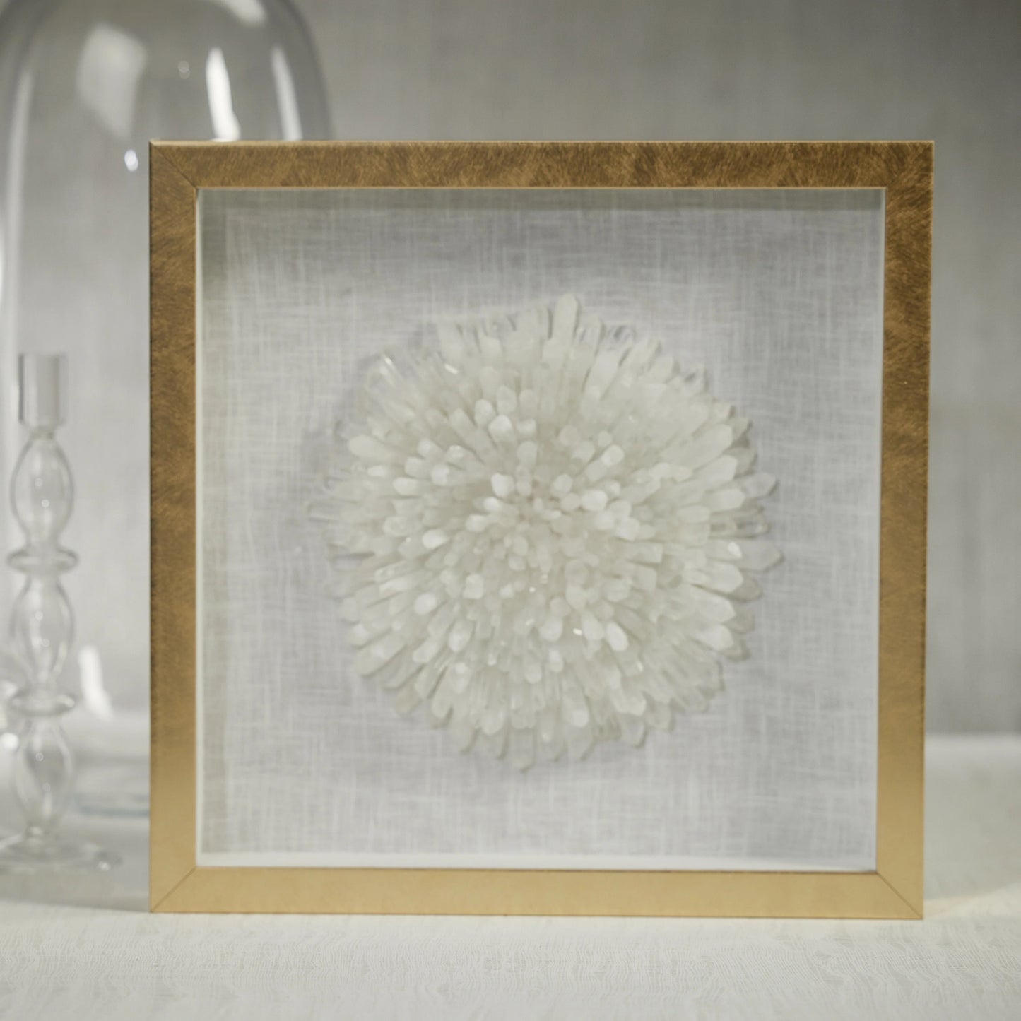 Gold Framed Crystal Flower