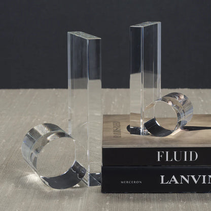 Rolled Crystal Bookends