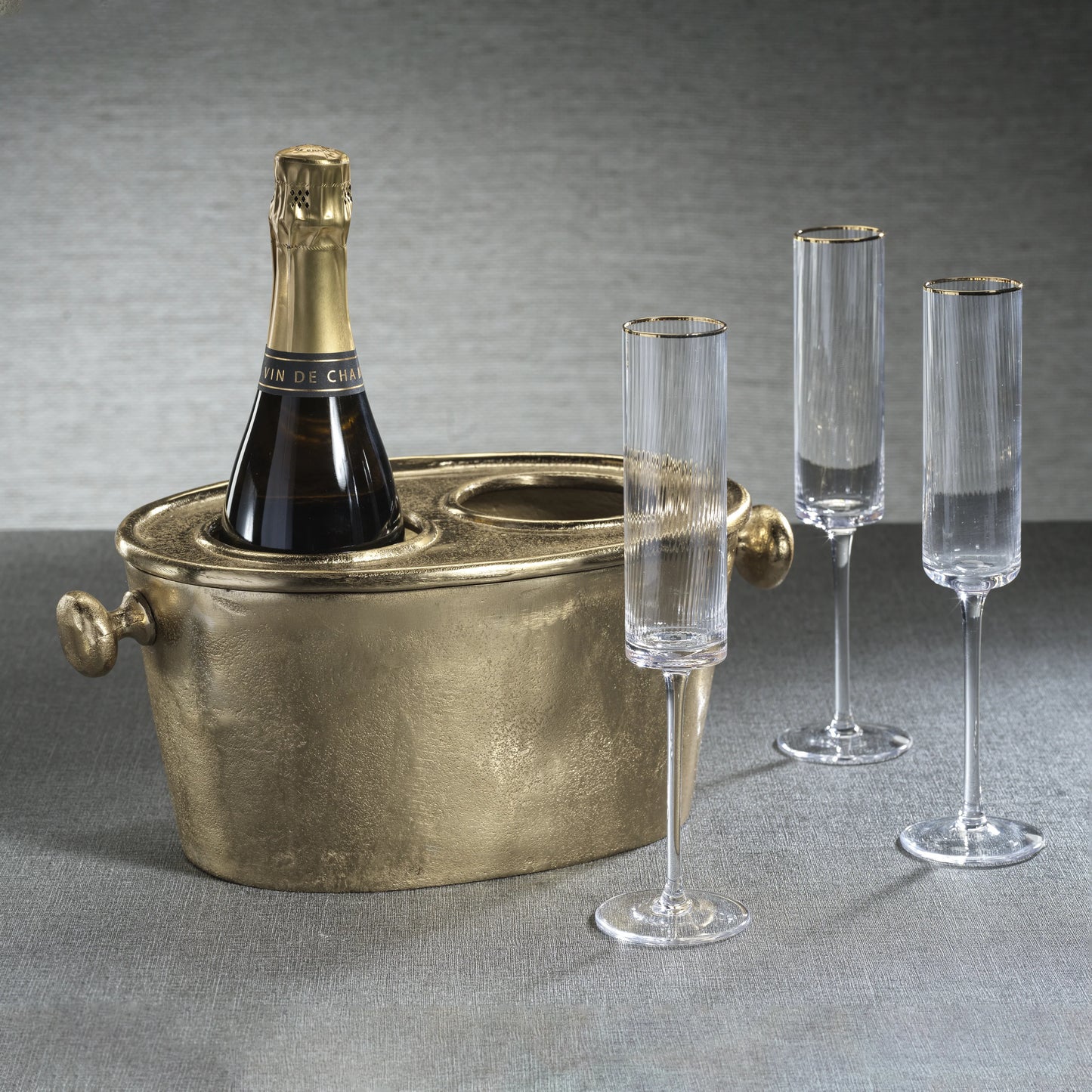 Gorgeous Gold Two Bottle Wine Holder