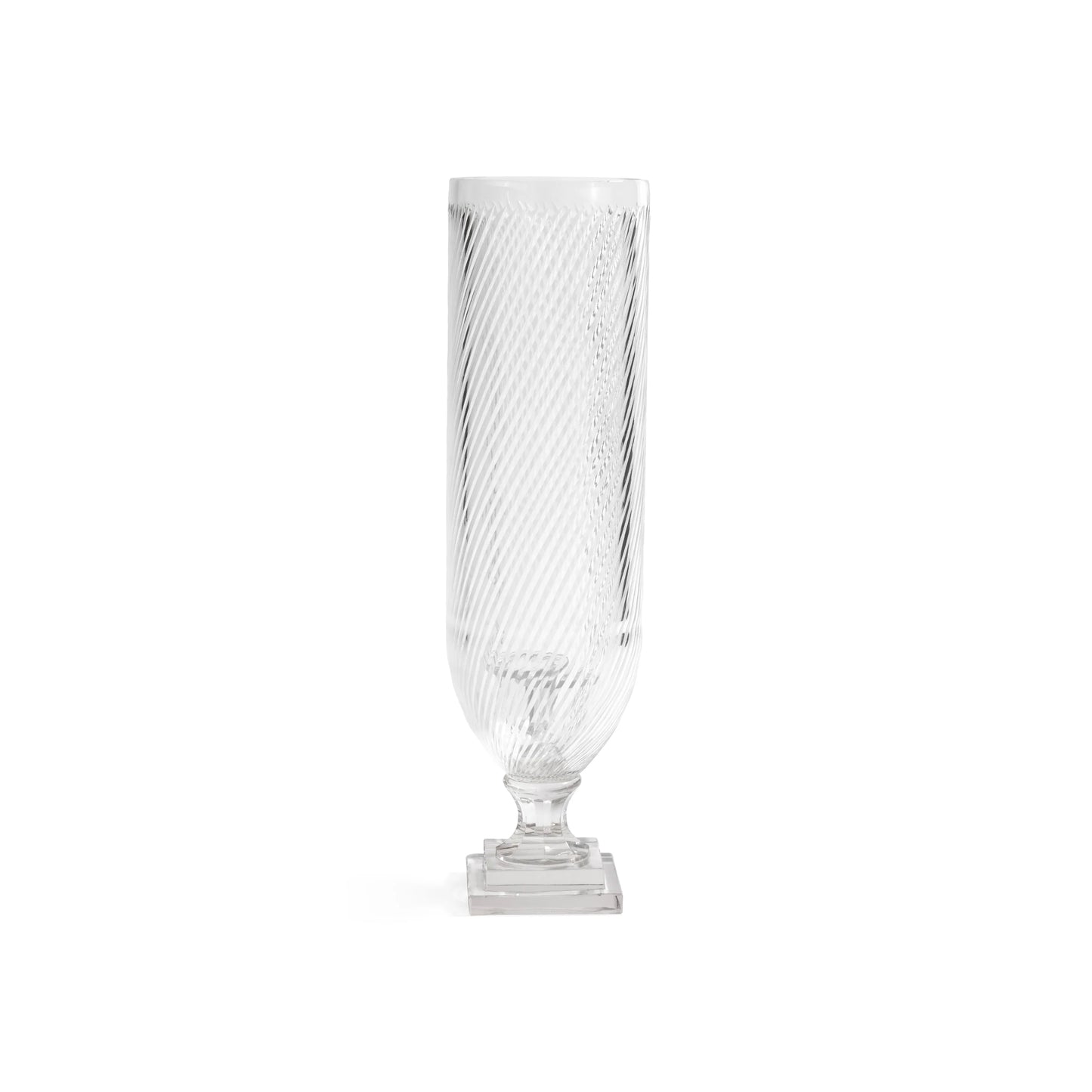 Maison de Verre Whisper Cut Glass Hurricane Taper Holder 20.75in