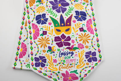 Mardi Gras Flowers Table Runner