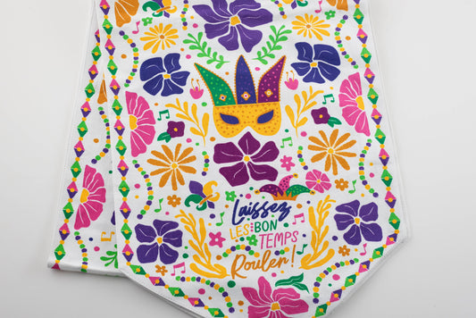 Mardi Gras Flowers Table Runner