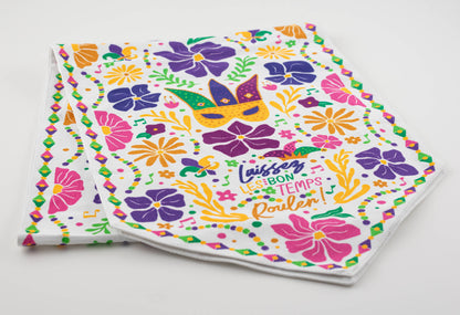 Mardi Gras Flowers Table Runner