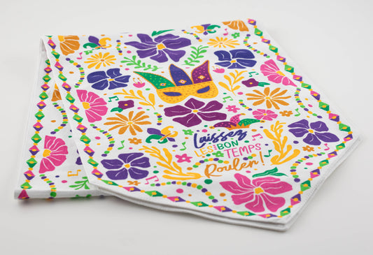 Mardi Gras Flowers Table Runner