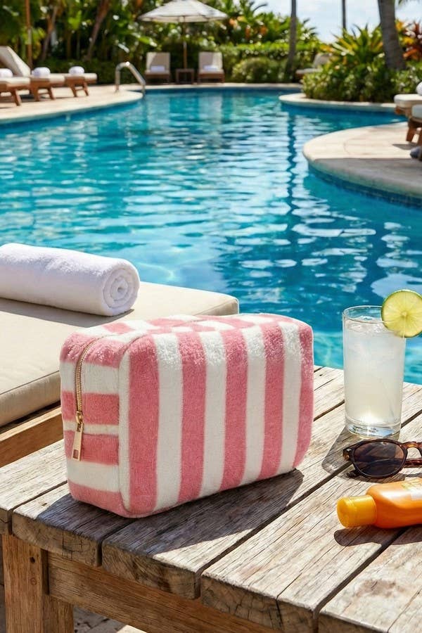 Striped Terry Cloth Bag