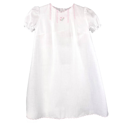 Flower Embroidered Heirloom Daygown: White / Newborn