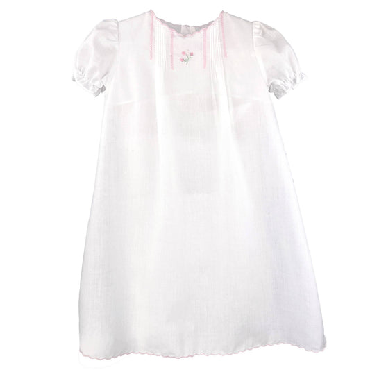 Flower Embroidered Heirloom Daygown: White / Newborn