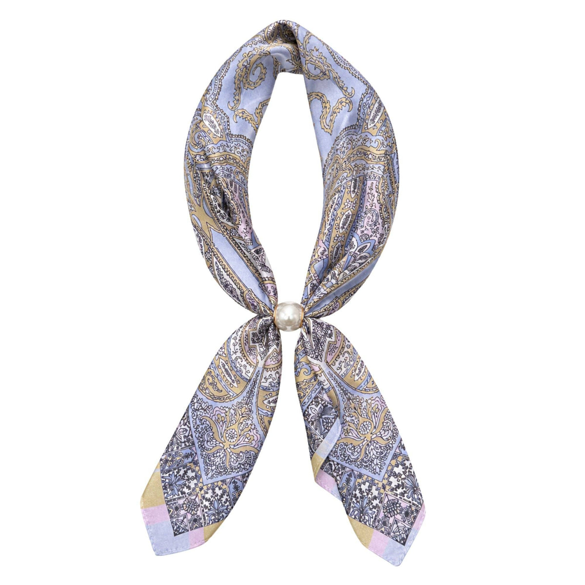 Lavender Patterned Print Ready To Wear Magnetic Scarf