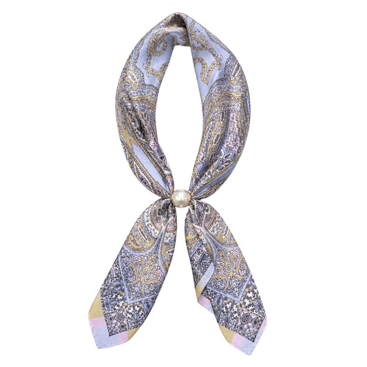 Lavender Patterned Print Ready To Wear Magnetic Scarf