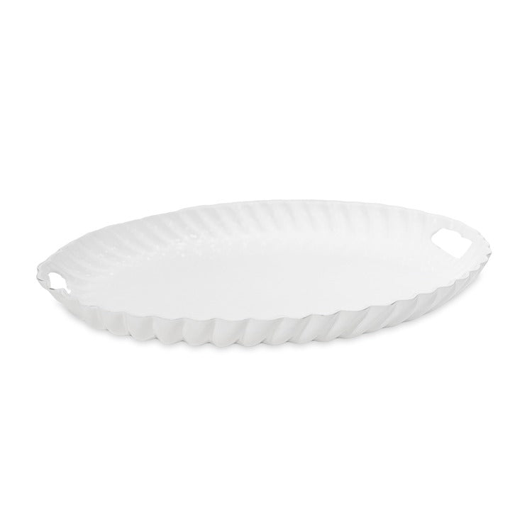 VIDA Vienna Oval Tray with Handles (White)