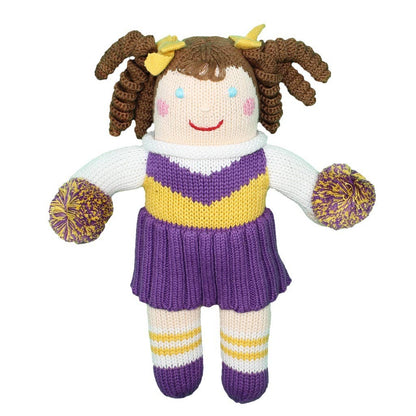 Cheerleader Knit Dolls: Purple/Gold
