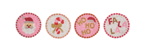 Beaded Holiday Coaster Set