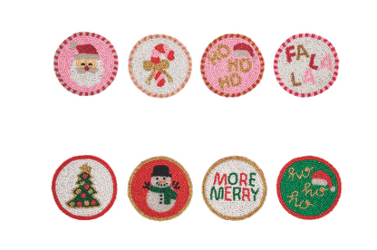 Beaded Holiday Coaster Set