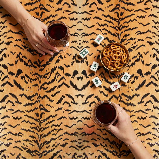 Tiger Mahjong Tablecloth  55"