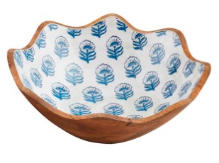 Block Print Enamel Bowl