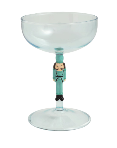 Blue Nutcracker Coupe Glass