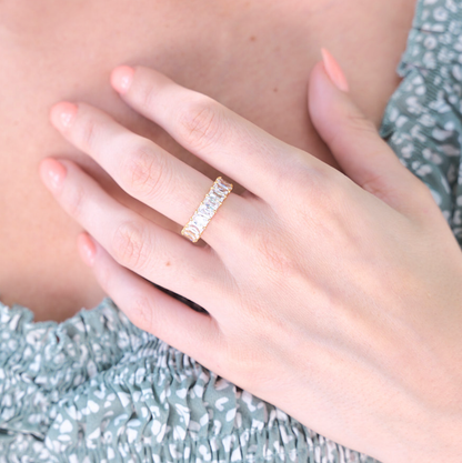 Waterproof Gold Crystal Ring: 6