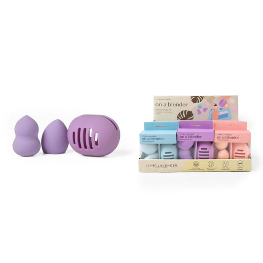 Lemon Lavender On a Blender Makeup Sponges and Case