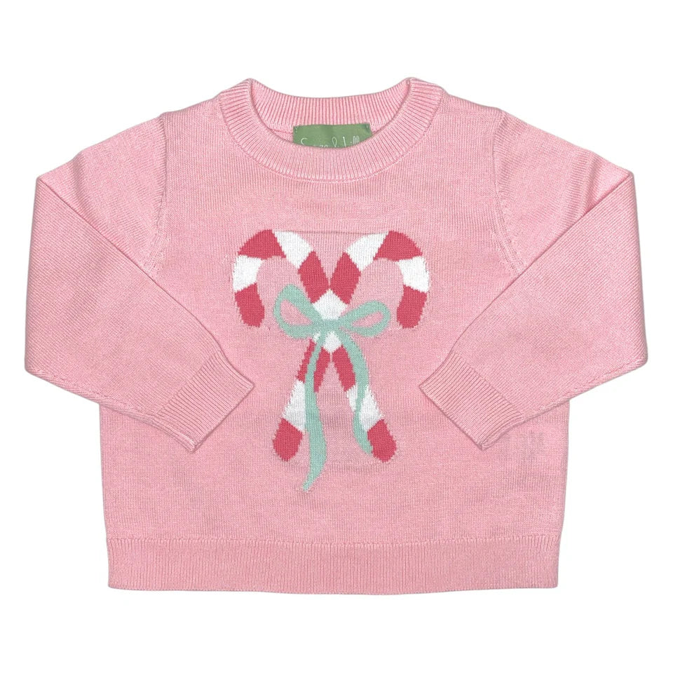 Kid's Pink Sweater with Candy Canes