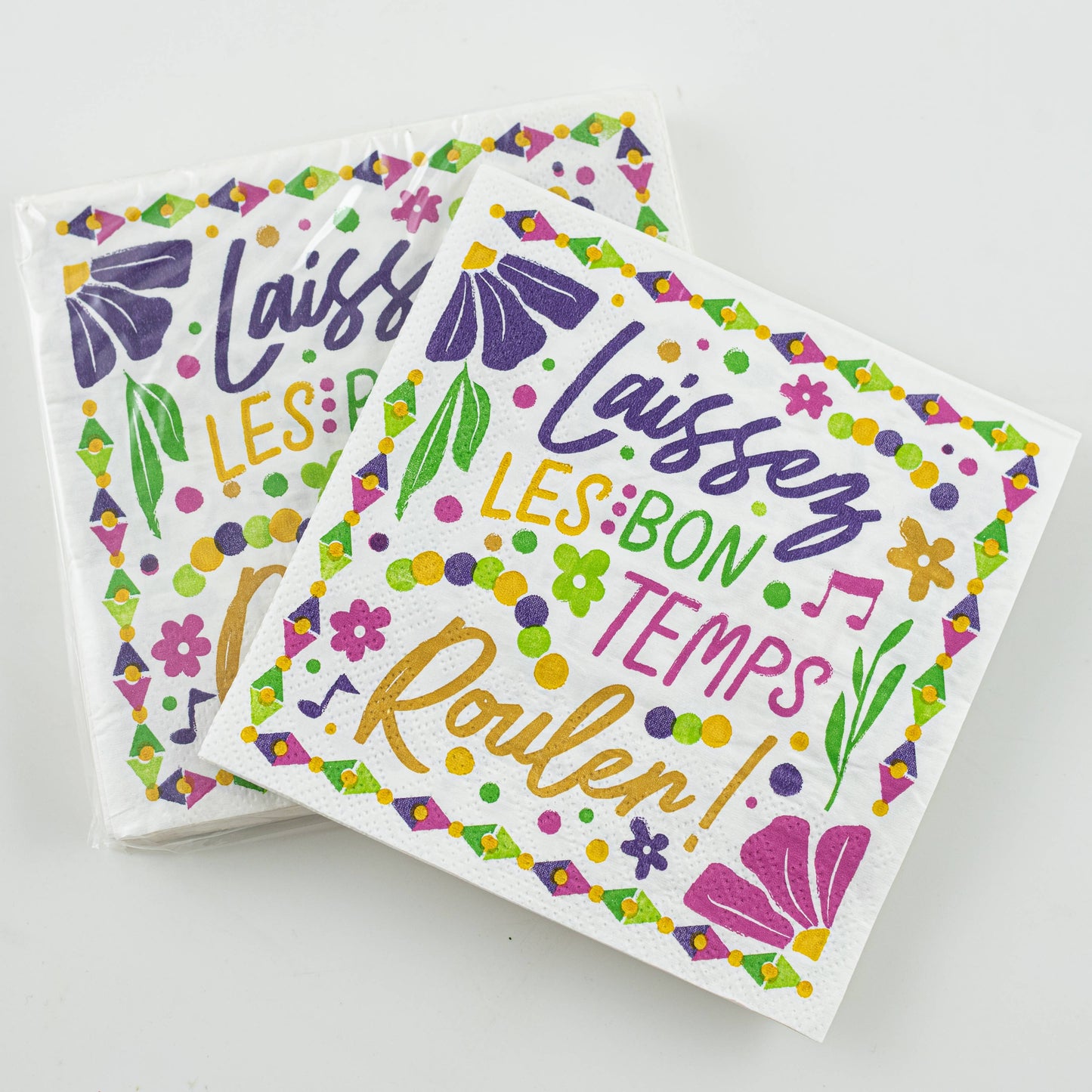 Mardi Gras Flowers Napkin