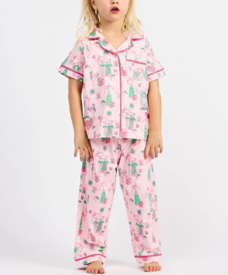 Charlotte Toddler PJ- Christmas Cottage Pink