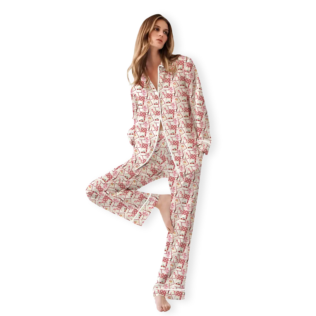 Christmas Mahjong Pajama Pant Set