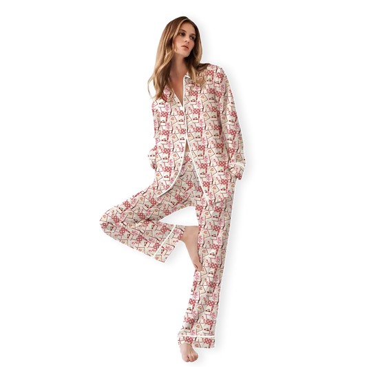 Christmas Mahjong Pajama Pant Set