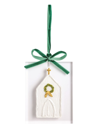 White Christmas Painted Acrylic Ornaments