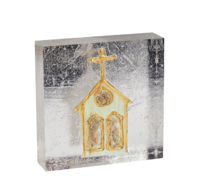 Church Acrylic Gold & Silver Plaque