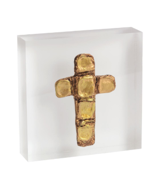 Gold Cross Acrylic Plaque