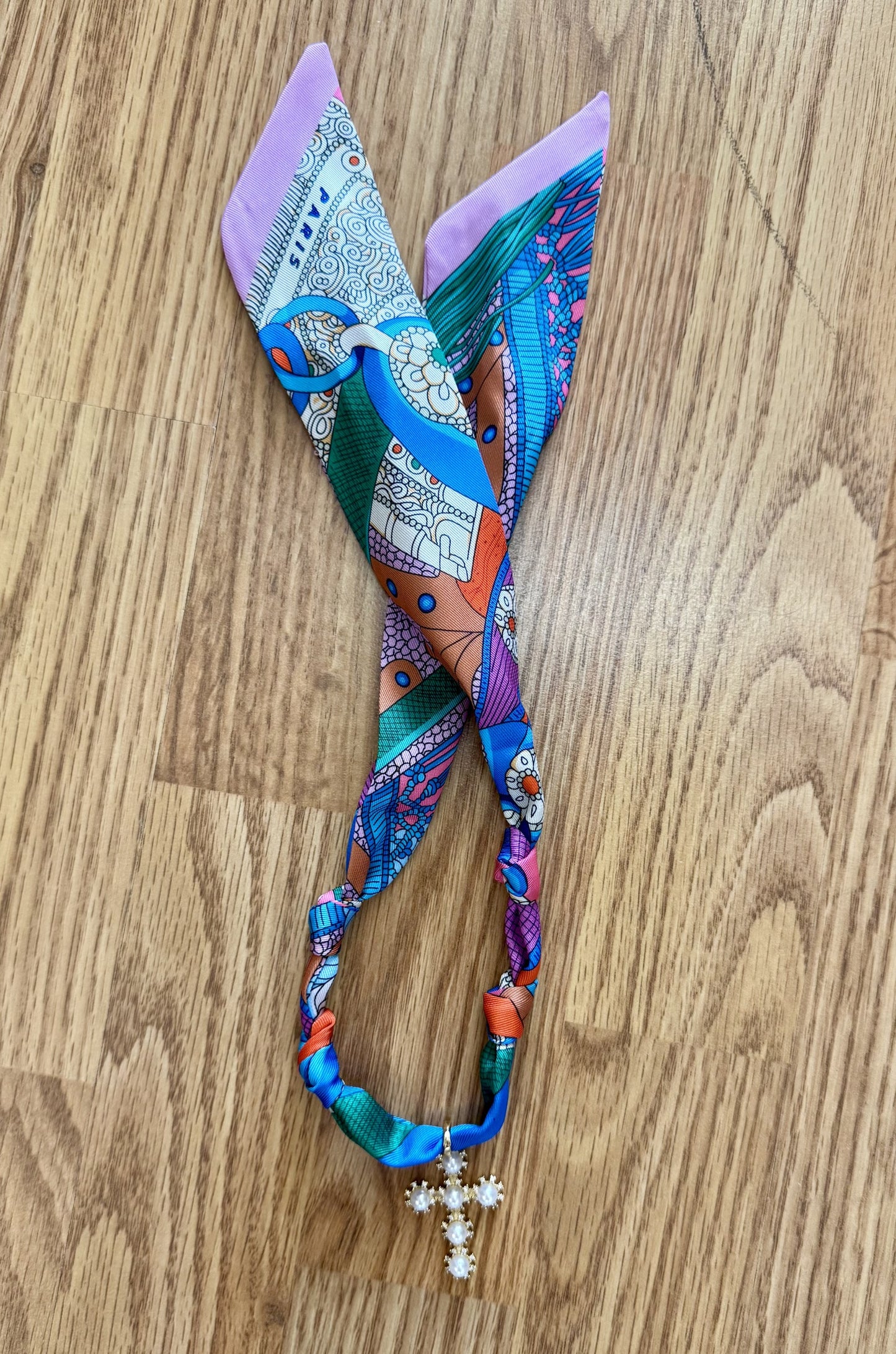Summer Cross Scarf Necklace
