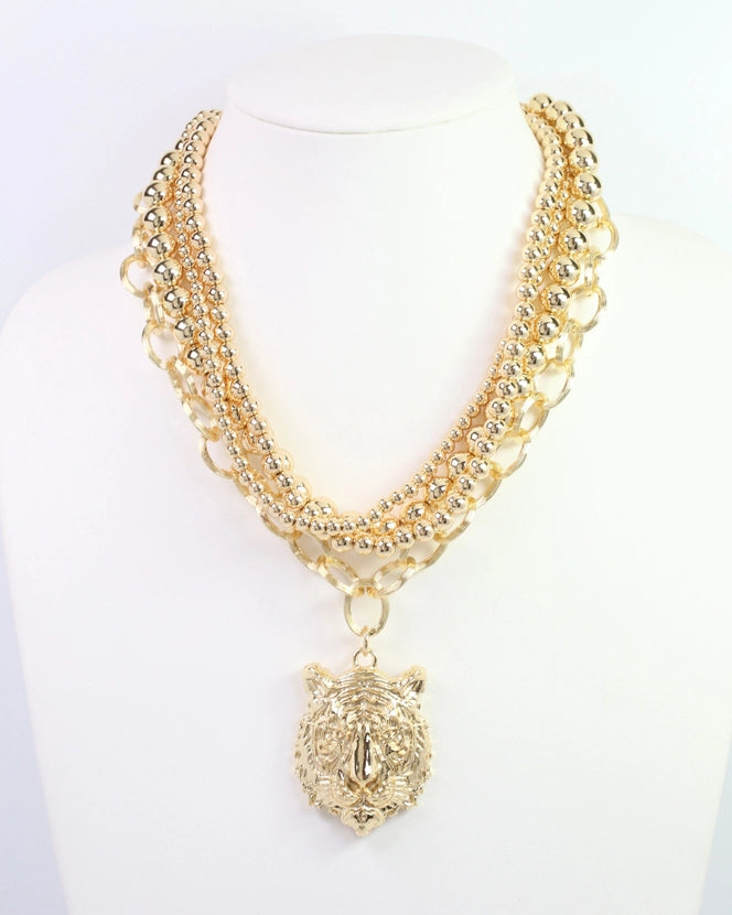 Bree Beaded Layered Tiger Necklace