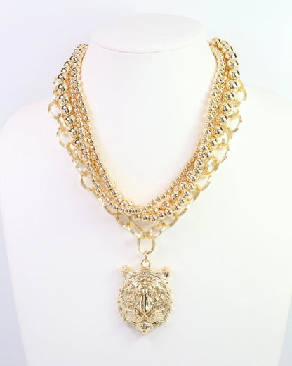 Bree Beaded Layered Tiger Necklace