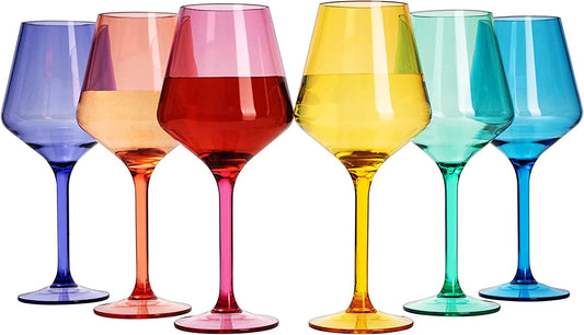 Unbreakable Colored Stemmed Acrylic Wine Glass