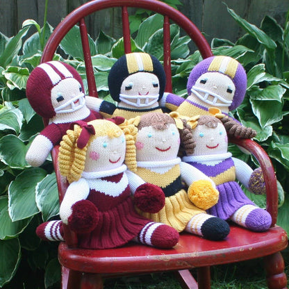 Cheerleader Knit Dolls: Purple/Gold