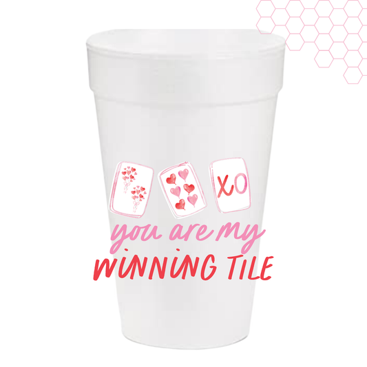 Mahjong Valentine's Day Styrofoam Cups