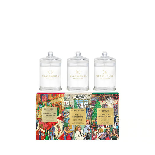 Glasshouse Candle Trio Gift Set - Christmas