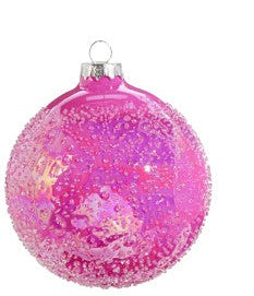 4" Pink Glitter Ball Ornament