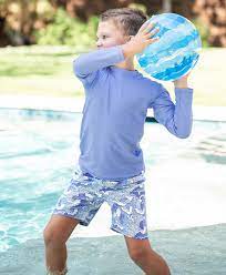 Periwinkle Blue Long Sleeve Zipper Rash Guard