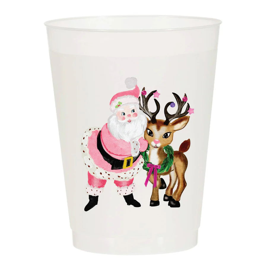 Santa Girl Christmas Frosted Cups (pack of 6)