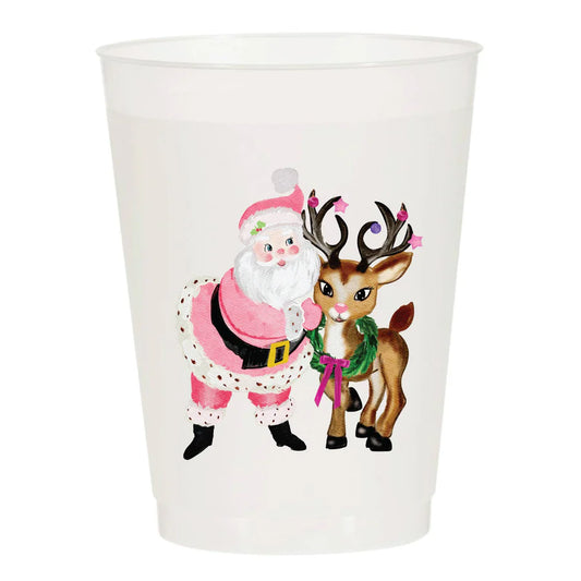 Santa Girl Christmas Frosted Cups (pack of 6)