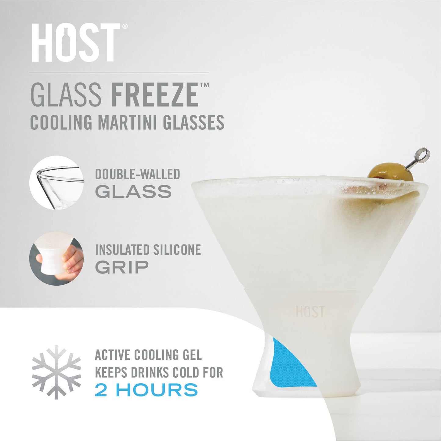 Glass FREEZE™ Cooling Martini Glasses- Set of 2