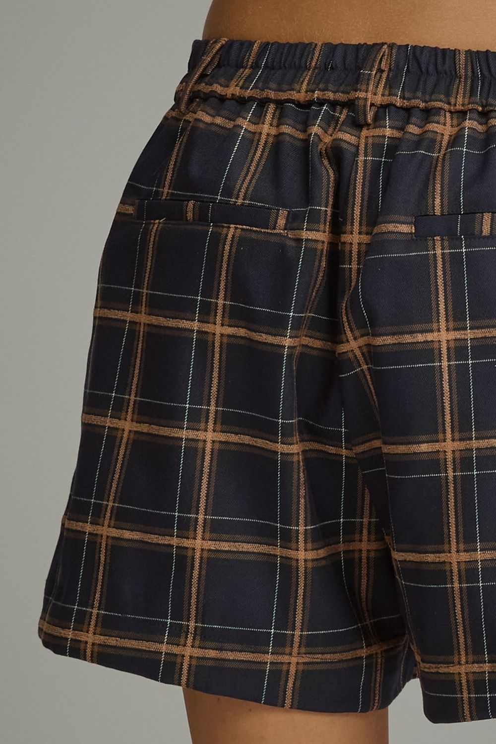 Lanie Navy Plaid Shorts