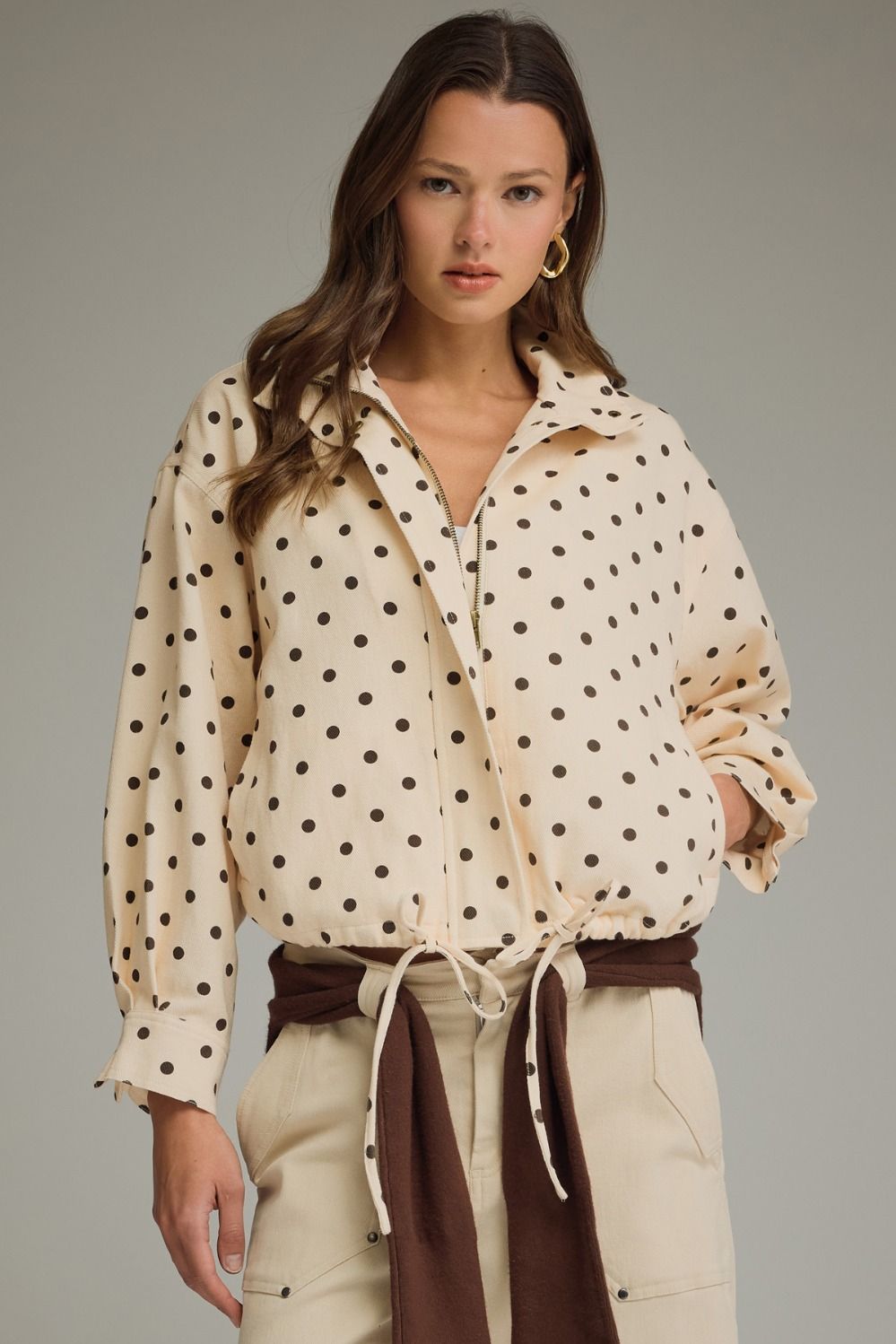 Vivi Polka Dot Collared Jacket