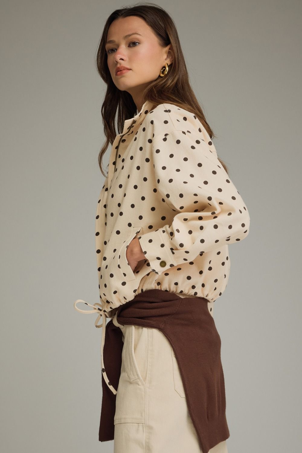 Vivi Polka Dot Collared Jacket
